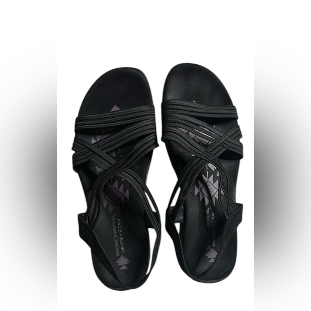 Skechers Black Sandals with Ruched Straps ZIZE 11 - Picture 2 of 13